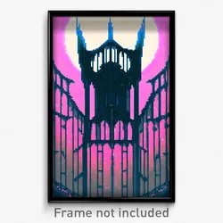 Pixel Art Poster - Webbed Chantry (8 Bit Psychedelic Trippy Video Game Print)