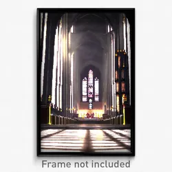 Pixel Art Poster - Complicated Cathedral (8 Bit Psychedelic Video Game Print)
