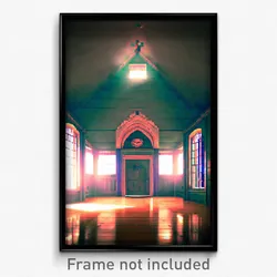 Pixel Art Poster - Haunted School (8 Bit Psychedelic Trippy Video Game Print)