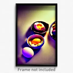 Pixel Art Poster - Warm Eggs (8 Bit Psychedelic Trippy Weird Video Game Print)