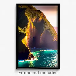 Pixel Art Poster - Incredible Coast (8 Bit Psychedelic Trippy Video Game Print)