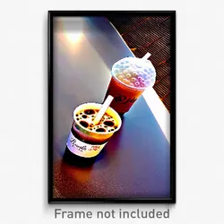 Pixel Art Poster - Admirable Bubble Tea (8 Bit Psychedelic Video Game Print)
