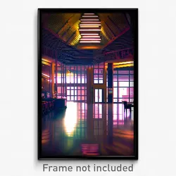 Pixel Art Poster - Urban Lodge (8 Bit Psychedelic Trippy Weird Video Game Print)