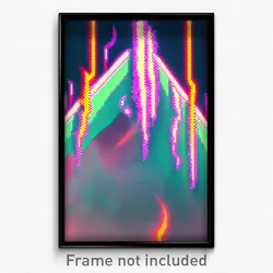 Pixel Art Poster - Glitch Art Backdrifting (8 Bit Psychedelic Video Game Print)