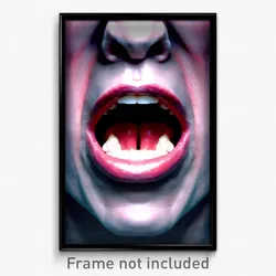 Pixel Art Poster - Monumental Mouth (8 Bit Psychedelic Trippy Video Game Print)