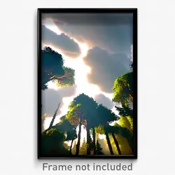Pixel Art Poster - Flickering Cloud Forest (8 Bit Psychedelic Video Game Print)