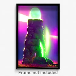 Pixel Art Poster - Slimy Beacon (8 Bit Psychedelic Trippy Video Game Print)