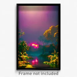 Pixel Art Poster - Rare Bayou (8 Bit Psychedelic Trippy Weird Video Game Print)