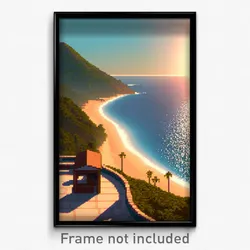 Pixel Art Poster - Tan Coast (8 Bit Psychedelic Trippy Weird Video Game Print)