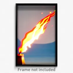 Pixel Art Poster - Incredible Flame (8 Bit Psychedelic Trippy Video Game Print)