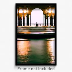 Pixel Art Poster - Oval Pier (8 Bit Psychedelic Trippy Weird Video Game Print)