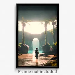 Pixel Art Poster - Menacing Oasis (8 Bit Psychedelic Trippy Video Game Print)