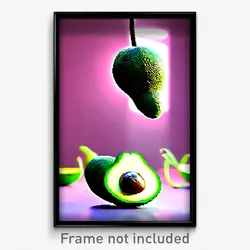 Pixel Art Poster - Nutty Avocado (8 Bit Psychedelic Trippy Video Game Print)