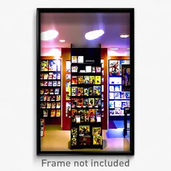 Pixel Art Poster - Mysterious Comic Book Store (8 Bit Video Game Print)