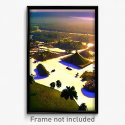 Pixel Art Poster - Rural Cay (8 Bit Psychedelic Trippy Weird Video Game Print)