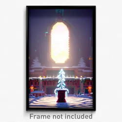 Pixel Art Poster - Frosty Cistern (8 Bit Psychedelic Trippy Video Game Print)