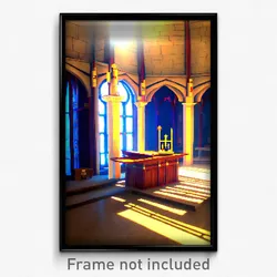 Pixel Art Poster - Small Scriptorium (8 Bit Psychedelic Trippy Video Game Print)