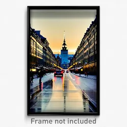 Pixel Art Poster - Glamorous Swedish City (8 Bit Psychedelic Video Game Print)