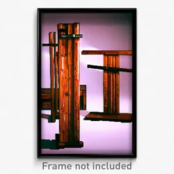 Pixel Art Poster - Wooden Stocks (8 Bit Psychedelic Trippy Video Game Print)