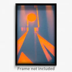 Pixel Art Poster - Orange Sound (8 Bit Psychedelic Trippy Video Game Print)