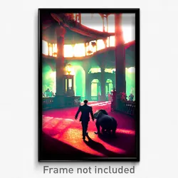 Pixel Art Poster - Villainous Zoo (8 Bit Psychedelic Trippy Video Game Print)