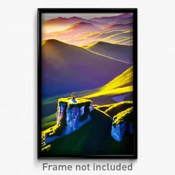 Pixel Art Poster - Grandiose Hills (8 Bit Psychedelic Trippy Video Game Print)