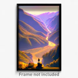 Pixel Art Poster - Important Valley (8 Bit Psychedelic Trippy Video Game Print)