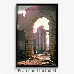 Pixel Art Poster - Conventional Ruin (8 Bit Psychedelic Trippy Video Game Print)