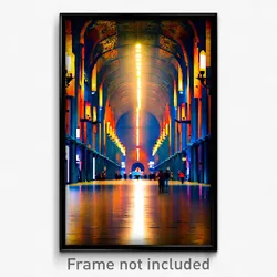 Pixel Art Poster - Strange Barcelona (8 Bit Psychedelic Trippy Video Game Print)