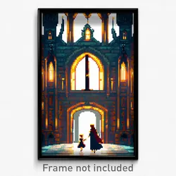 Pixel Art Poster - Cool Abbey (8 Bit Psychedelic Trippy Weird Video Game Print)