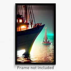 Pixel Art Poster - Unusual Boat (8 Bit Psychedelic Trippy Video Game Print)