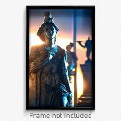 Pixel Art Poster - Aged Statue (8 Bit Psychedelic Trippy Weird Video Game Print)