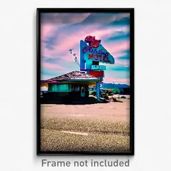 Pixel Art Poster - Fabulous Motel (8 Bit Psychedelic Trippy Video Game Print)