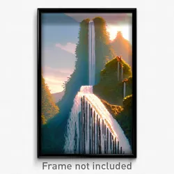Pixel Art Poster - Conventional Cascade (8 Bit Psychedelic Video Game Print)
