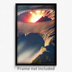 Pixel Art Poster - Majestic Crater (8 Bit Psychedelic Trippy Video Game Print)