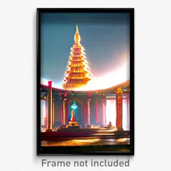 Pixel Art Poster - Vibrating Temple (8 Bit Psychedelic Trippy Video Game Print)