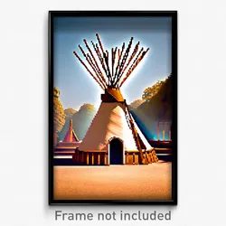 Pixel Art Poster - Shady Wigwam (8 Bit Psychedelic Trippy Video Game Print)