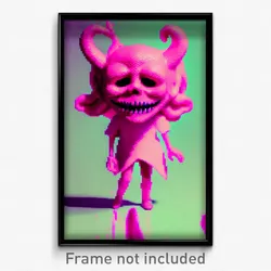 Pixel Art Poster - Pink Grotesque (8 Bit Psychedelic Trippy Video Game Print)
