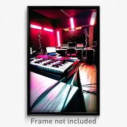 Pixel Art Poster - Slim Music Studio (8 Bit Psychedelic Trippy Video Game Print)