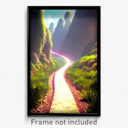 Pixel Art Poster - Cute Trail (8 Bit Psychedelic Trippy Weird Video Game Print)