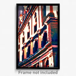 Pixel Art Poster - Silly Historical Architecture (8 Bit Video Game Print)