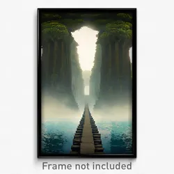 Pixel Art Poster - Mysterious Causeway (8 Bit Psychedelic Video Game Print)
