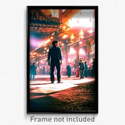 Pixel Art Poster - Frightening Marketplace (8 Bit Psychedelic Video Game Print)