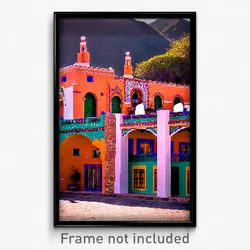 Pixel Art Poster - Adorable Mexican Architecture (8 Bit Video Game Print)
