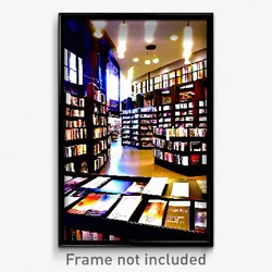 Pixel Art Poster - Grand Book Store (8 Bit Psychedelic Trippy Video Game Print)