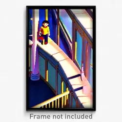 Pixel Art Poster - Adorable Parapet (8 Bit Psychedelic Trippy Video Game Print)