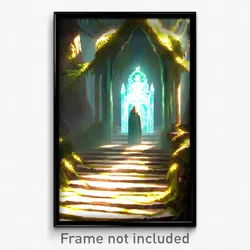Pixel Art Poster - Enchanted Sepulchre (8 Bit Psychedelic Video Game Print)