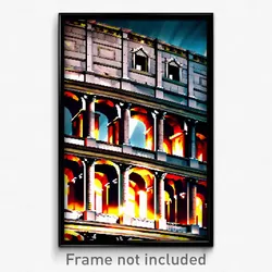 Pixel Art Poster - Villainous Colosseum (8 Bit Psychedelic Video Game Print)
