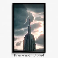 Pixel Art Poster - Cloudy Empire (8 Bit Psychedelic Trippy Video Game Print)