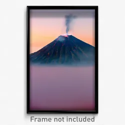 Pixel Art Poster - Unwelcoming Volcano (8 Bit Psychedelic Video Game Print)